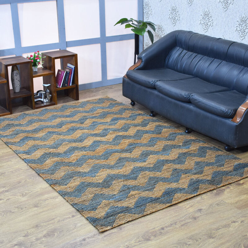 HAND KNOTTED SUMAK JUTE ECO-FRIENDLY Contemporary AREA RUGS  - Rectangle Shape, Contemporary, High Pile, Natural Fiber, Outdoor Indoor Handmade Area Rugs (J00077) image number 1