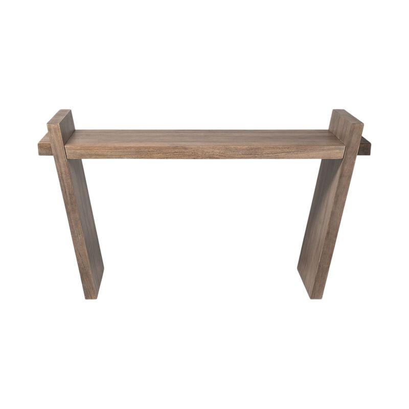 HomeRoots 60" Brown Solid Wood Slanted Base Console Table image number 0