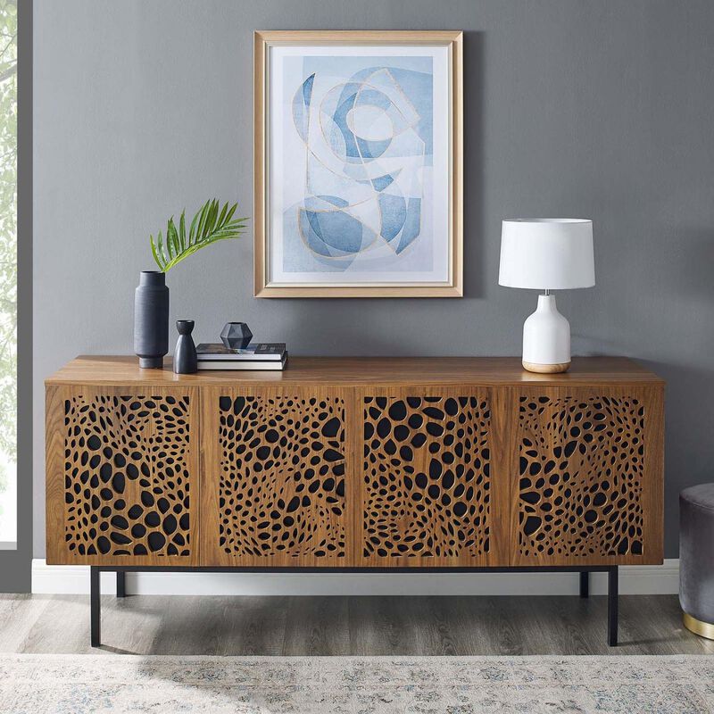 Modway Yosemite 73" Wood TV Stand in Walnut image number 1