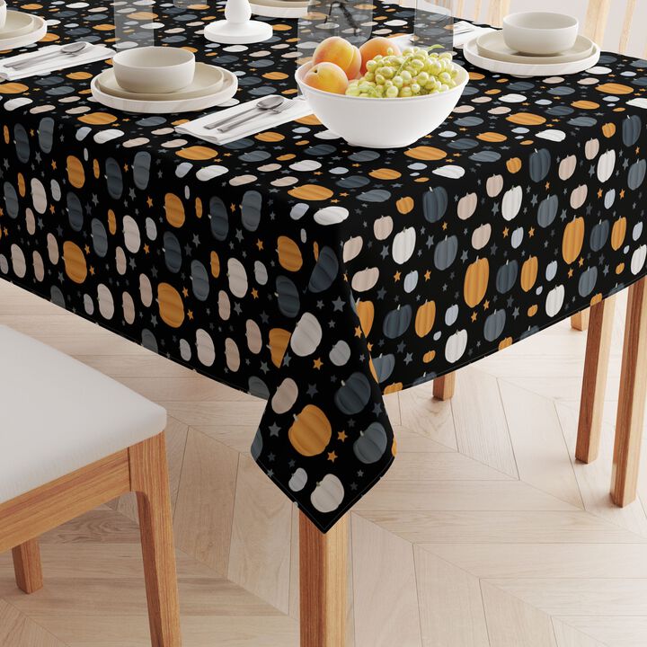Fabric Textile Products, Inc. Rectangular Tablecloth, 100% Cotton, Halloween Pumpkin and Stars