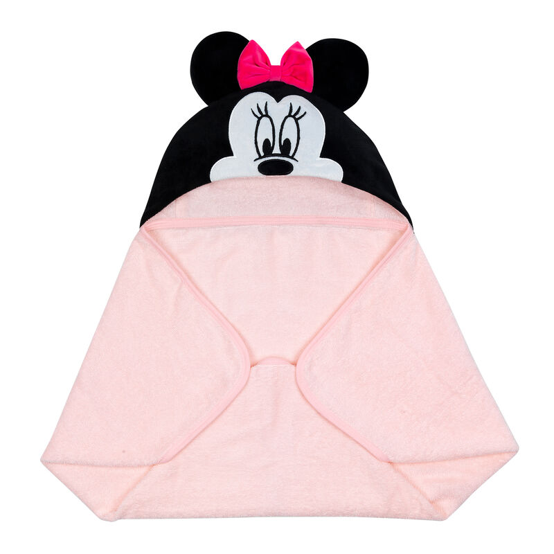 Lambs & Ivy Disney Baby Minnie Mouse Pink Cotton Hooded Baby Bath Towel