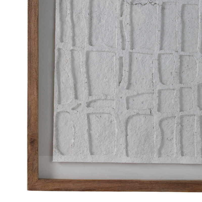 28x35" Paper Mache Wall Art W/wooden Frame /glass image number 3