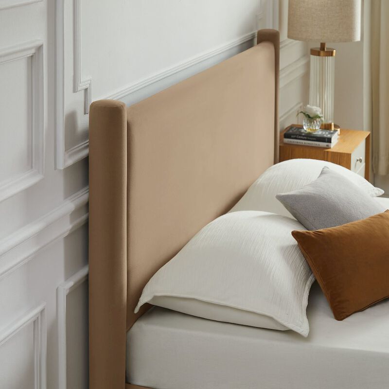 Rael Performance Velvet Full Platform Bed image number 8