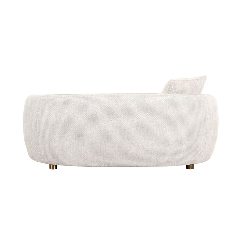 Pasargad Home Zarina Upholstered Modern Loveseat with 2 Pillows Included, Ivory image number 3