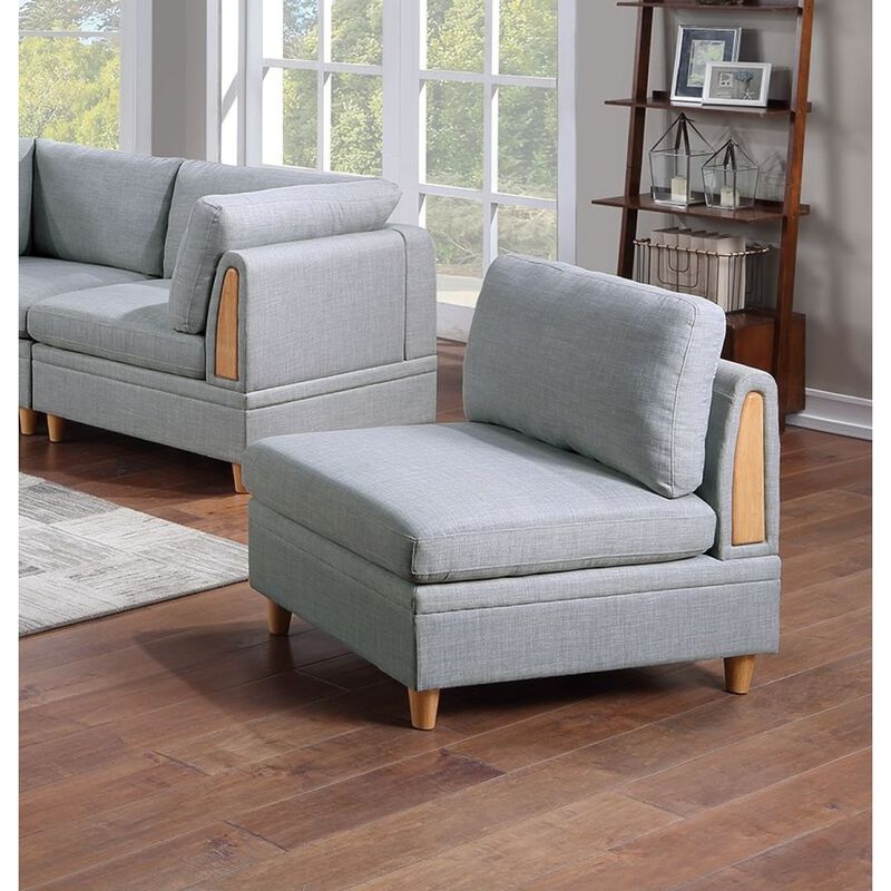 Streamdale Living Room Armless Chair, Light Dorris Fabric image number 4