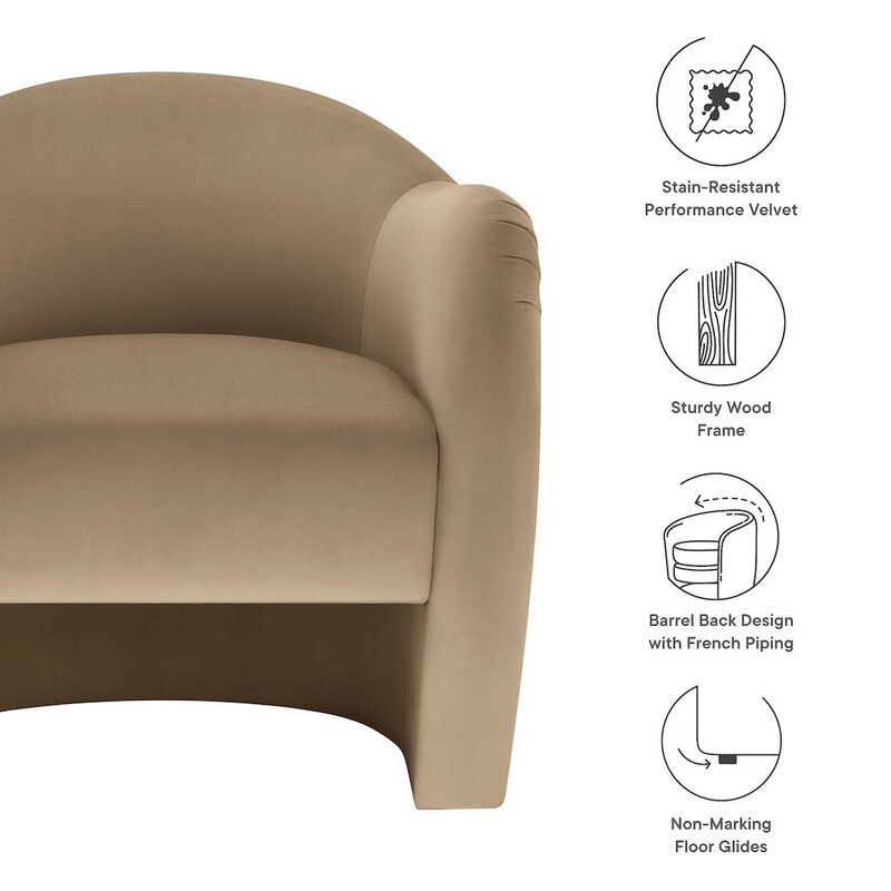 Compose Performance Velvet Accent Chair image number 1