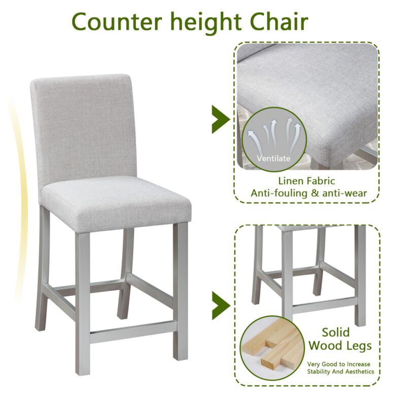 Zograk 5‑Piece Counter Height Dining Table Set image number 4