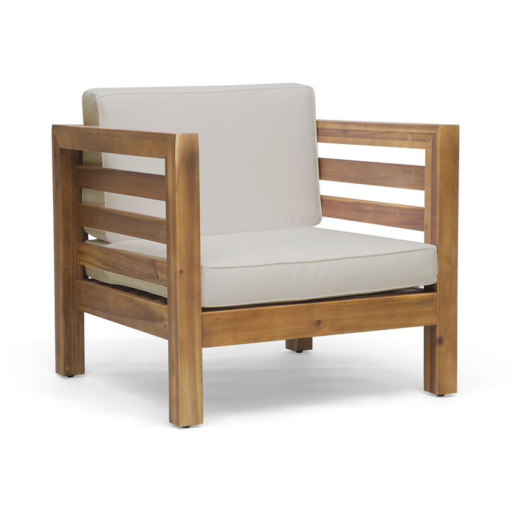 Merax Mid-Century Modern Acacia Wood Chair Lounge Chairs