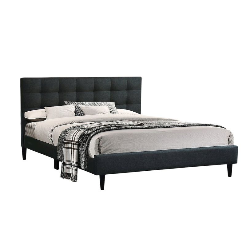 Simple Relax Charcoal Fabric Upholstered Bed, Cal. King Size image number 4