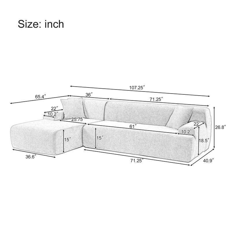 Merax  Modern L-Shape Modular Sectional Sofa
