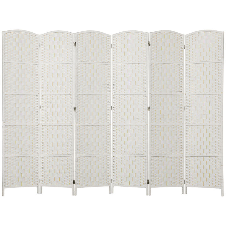 Hivvago Portable 6-Panel Room Divider with Woven Panels