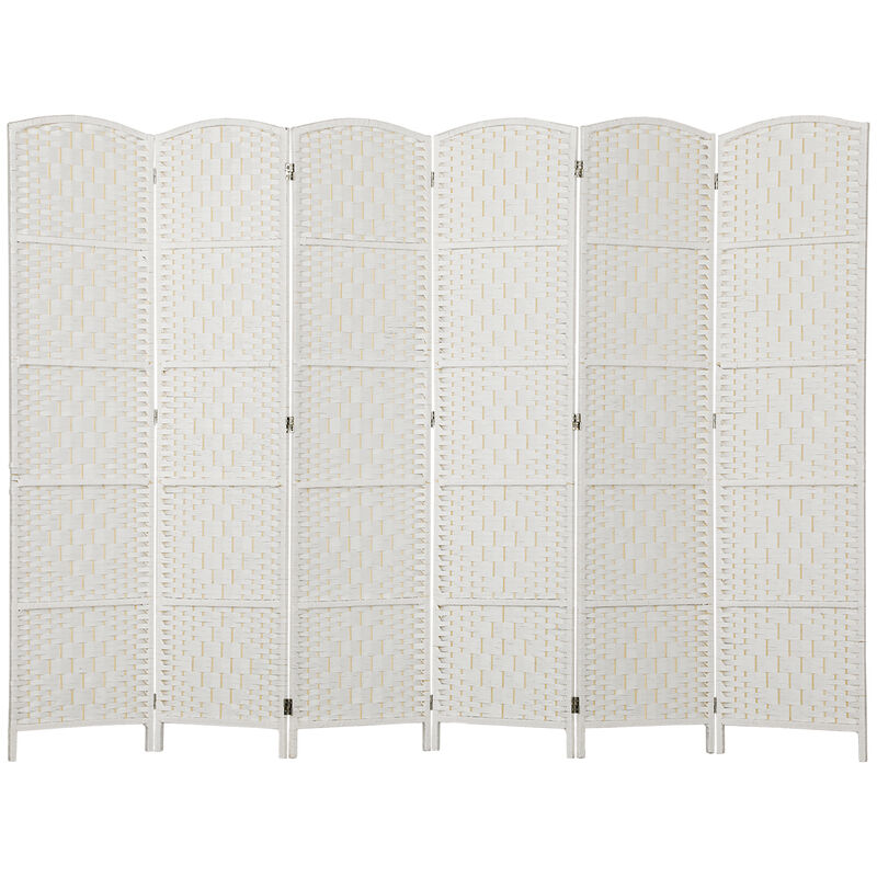 Hivvago Portable 6-Panel Room Divider with Woven Panels image number 0