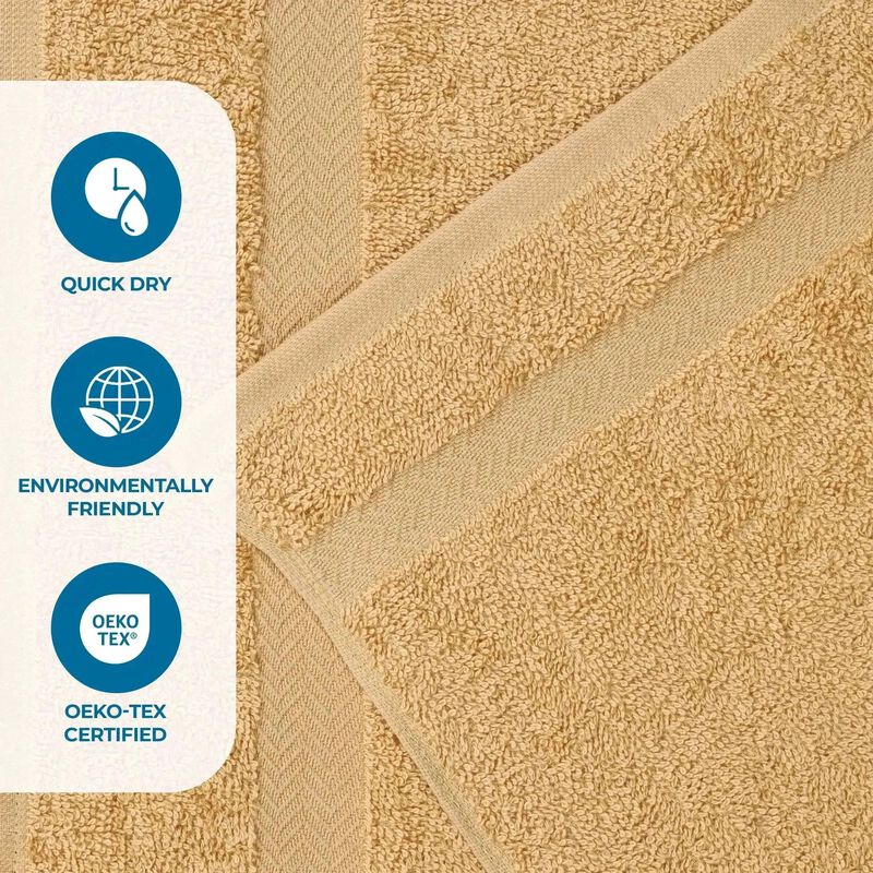 Absorbent Cotton Hand Towel Set of 8 for Bathroom, Spa and Kitchen Use image number 2
