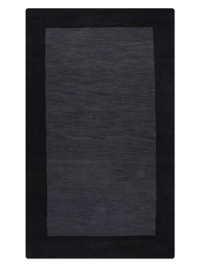 RUGSOTIC CARPETS HAND TUFTED WOOL ECO-FRIENDLY AREA RUGS  - Rectangle Shape, Charcoal & Black, Contemporary Modern Design, High Pile Handmade Area Rugs for Living Room, Bed Room (K00201) image number 0
