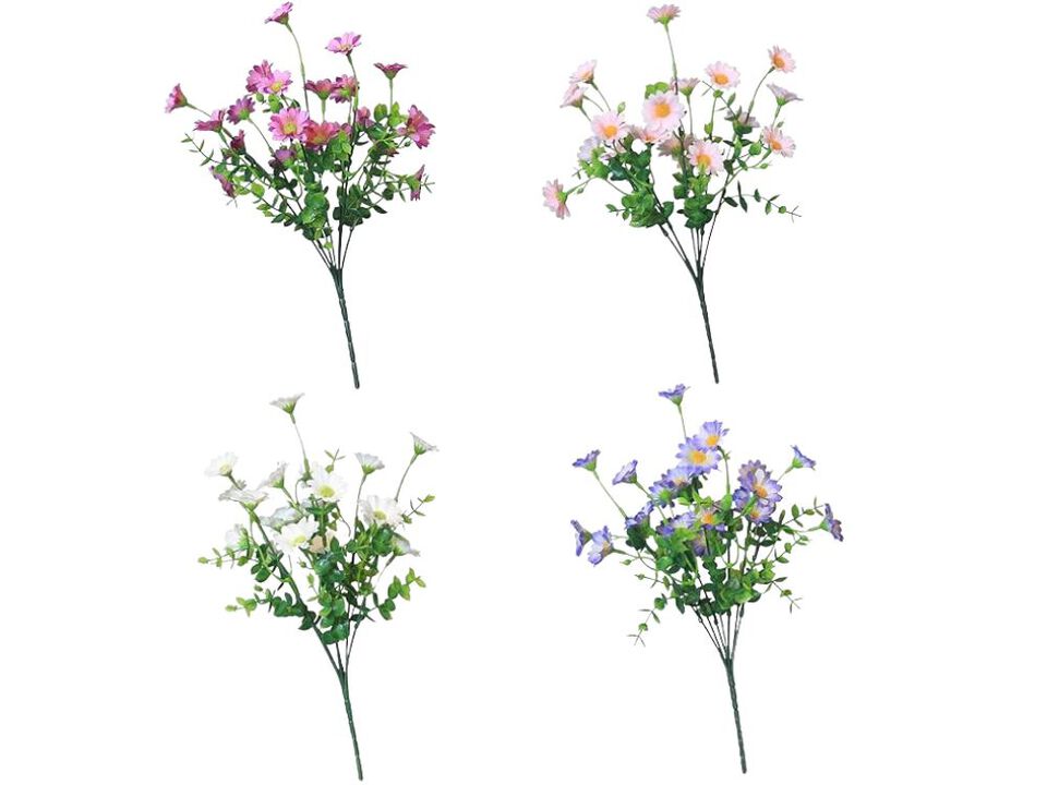 20 Bundle Colorful Artificial Daisy Flowers UV Resistant Outdoor Home Decor