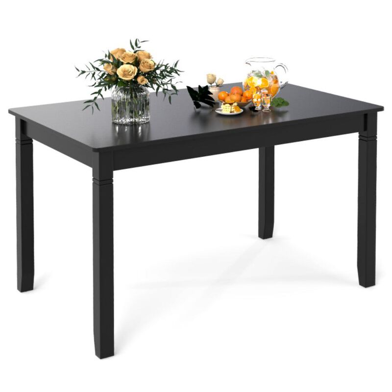 Hivvago Wooden Dining Table for 4 People Rectangular Kitchen Table with Rubber Wood Legs.