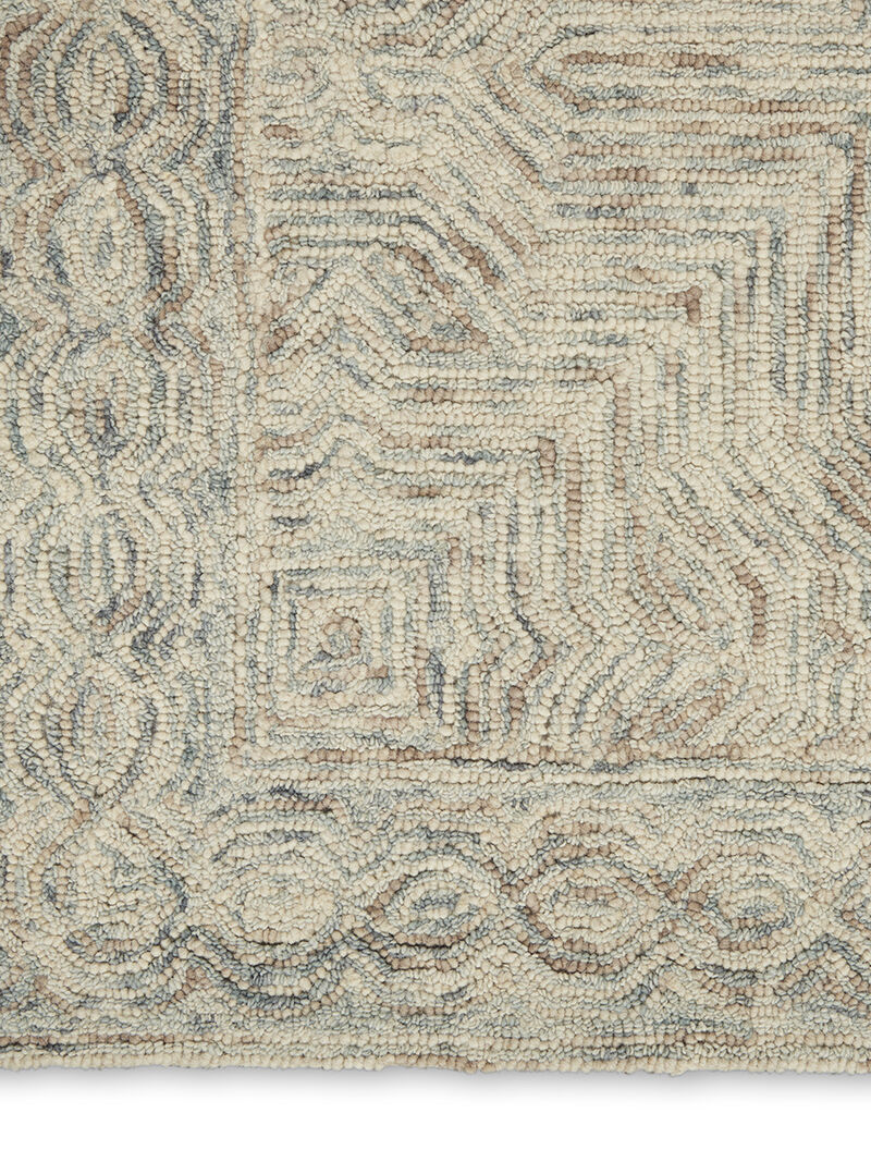 Interlock ITL03 Blue/Ivory 2'3" x 7'6" Rug image number 3