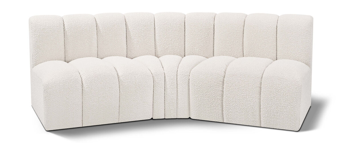 Meridian Furniture Arc Cream Boucle Fabric Modular Sofa