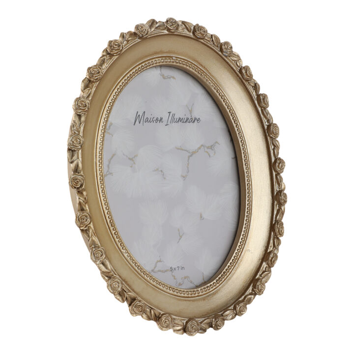 5x7 Oval Photo Frame, Gold