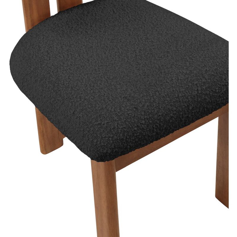 Meridian Furniture Napa Black Boucle Fabric Dining Chair, Set of 2