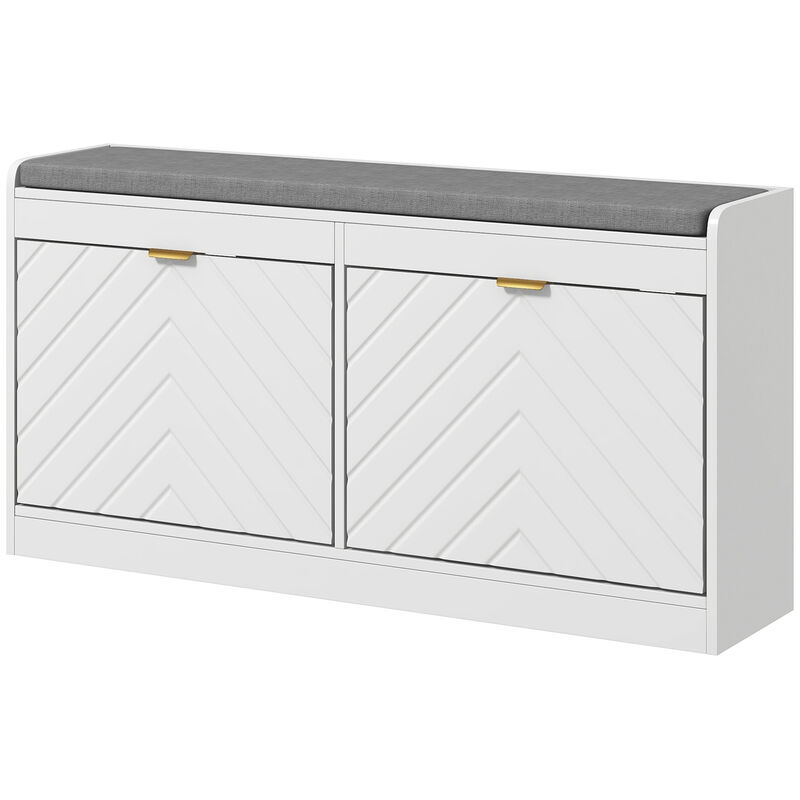 Hivvago Upholstered Entryway Shoe Bench with Flip Drawers image number 0
