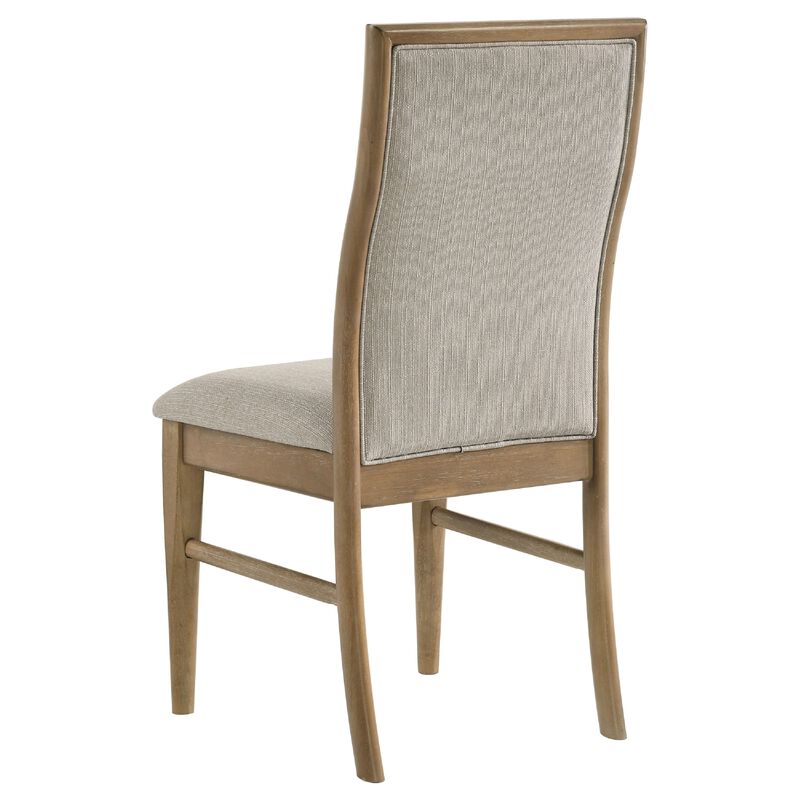 Amity Dining Chair Set of 2, Beige Textured Fabric, Natural Rubberwood image number 5