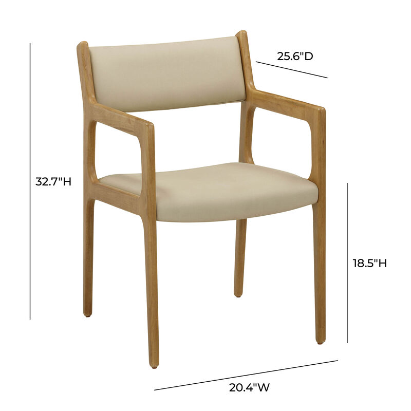 Ari Cream Vegan Leather Dining Chair - Set of 2