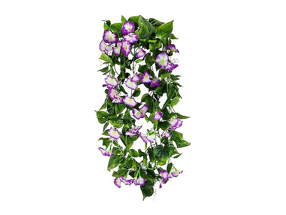 2 Pack Artificial Vines Silk Morning Glory Outdoor 15 Ft Hanging Plants Garland