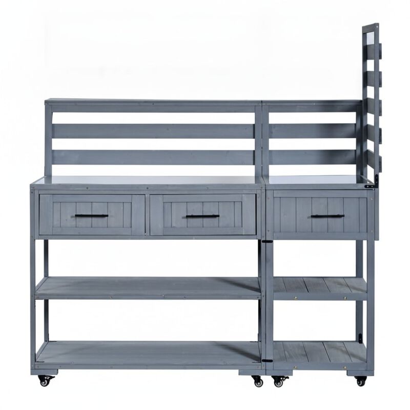 Large Modular Outdoor Kitchen Island Cart Grill Prep Table image number 0