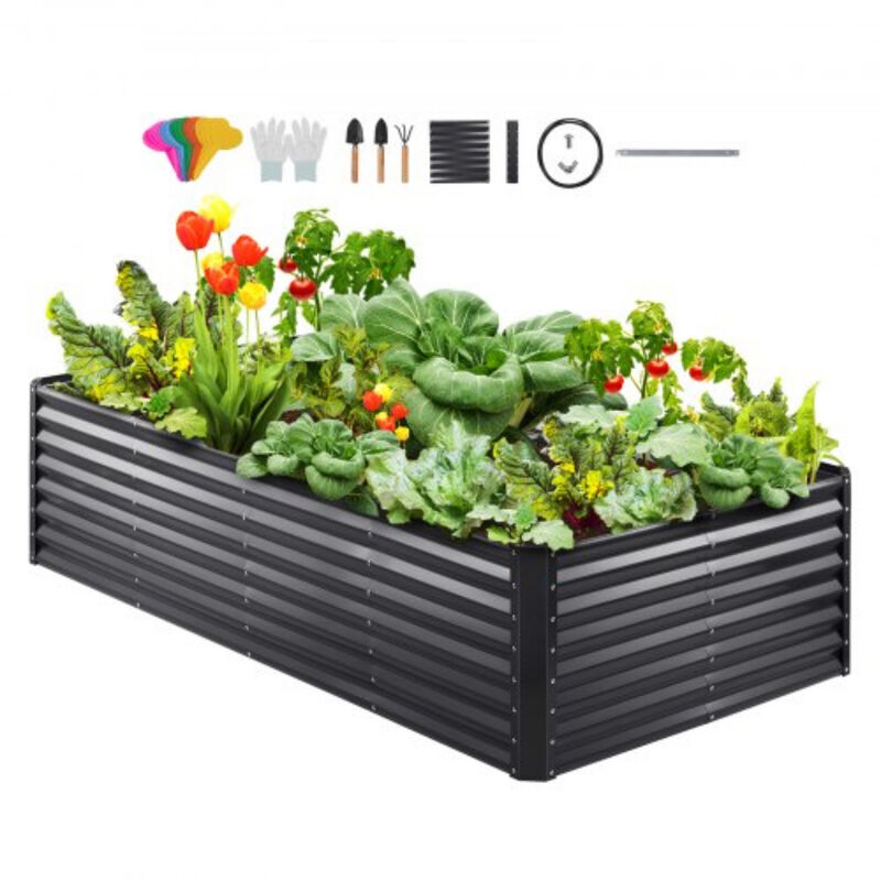 Metal Raised Garden Bed Planter Box &ndash; Galvanized Steel Outdoor Planter for Vegetables, Flowers, and Plants image number 0