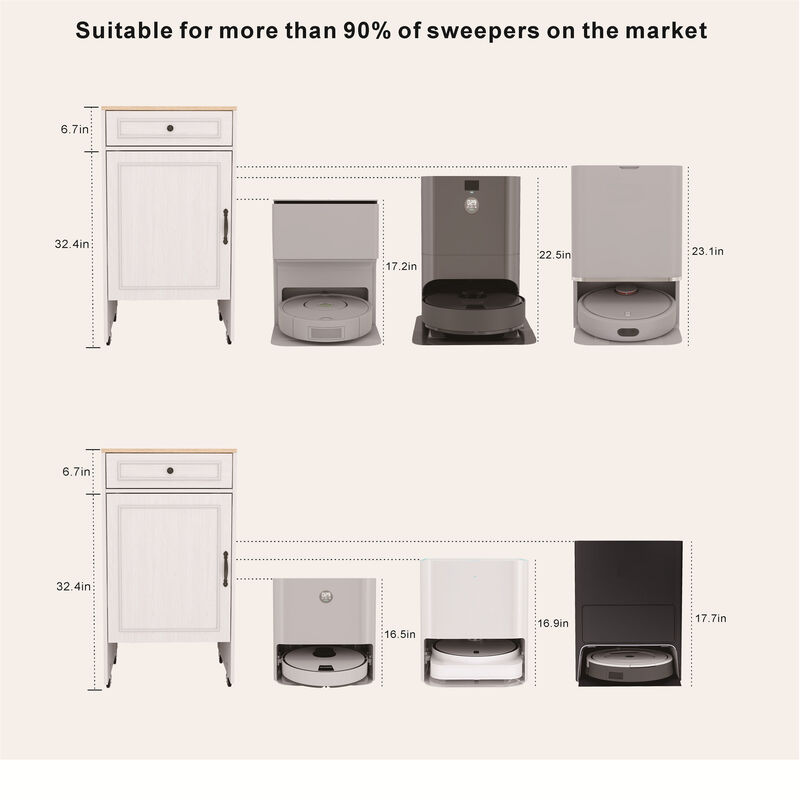 Antique White 39.37 in. H Accent Cabinet with 1 Drawer