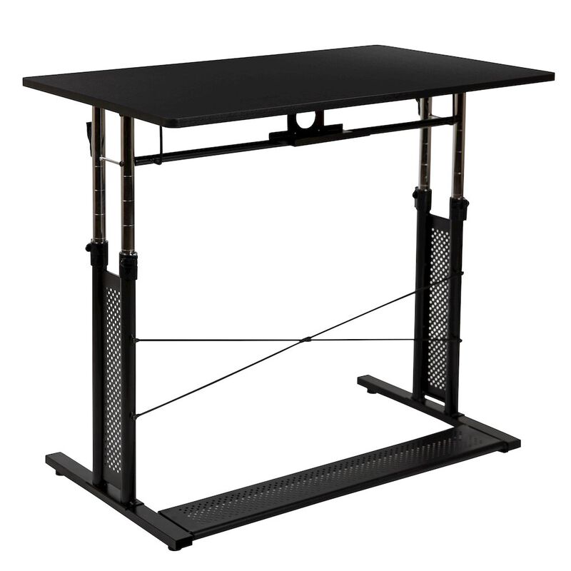 Flash Furniture Height Adjustable (27.25-35.75"H) Sit to Stand Home Office Desk - Black image number 4
