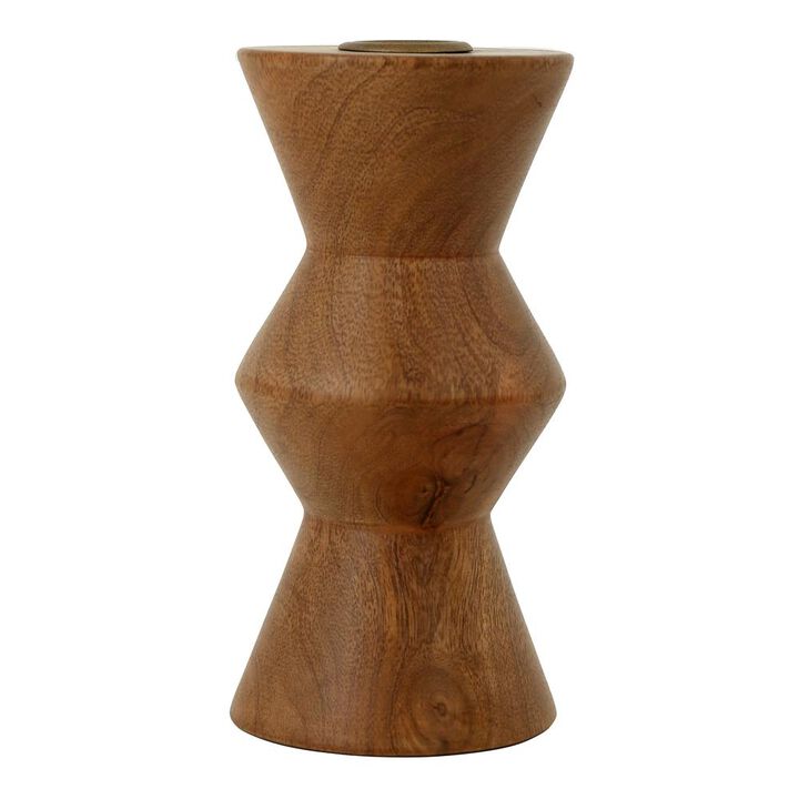 Moe’s Sequence Wooden Candle Holder Small Brown