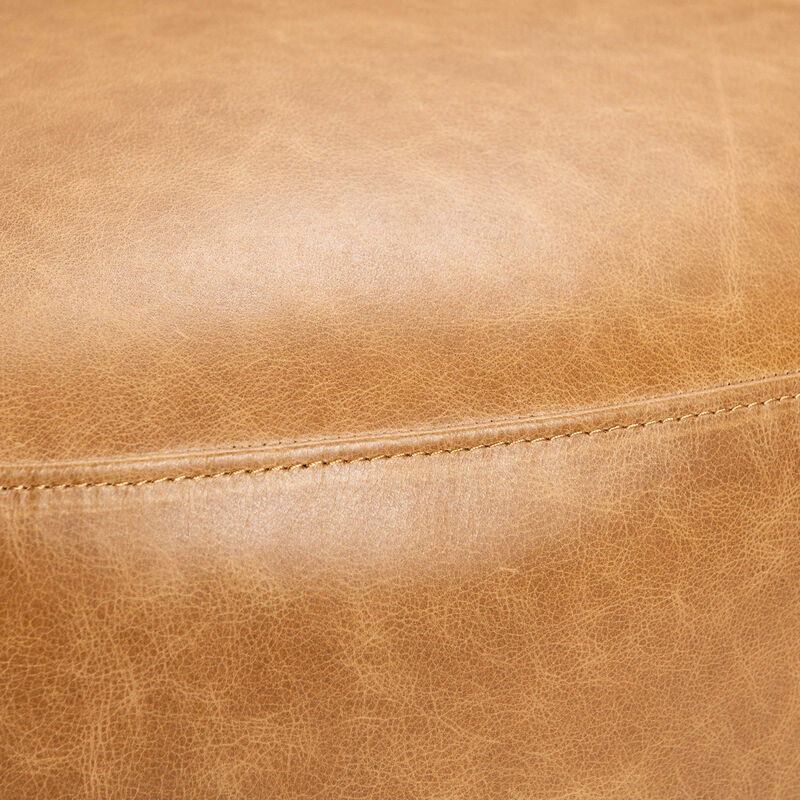 Ashlie 100% Top Grain Genuine Leather Swivel Barrel Chair image number 9