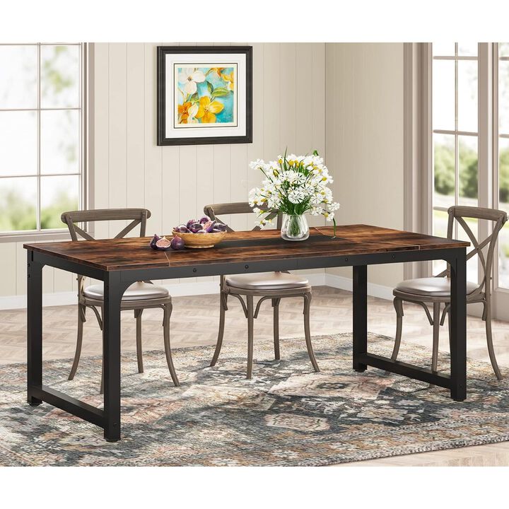 Tribesigns 63" Computer Desk, Modern Executive Office Desk Workstation, Home Office Desk with Dual-Pedestal Base, Large Writing Desk and Work Desk in Light Brown Wood, 250 lb Capacity