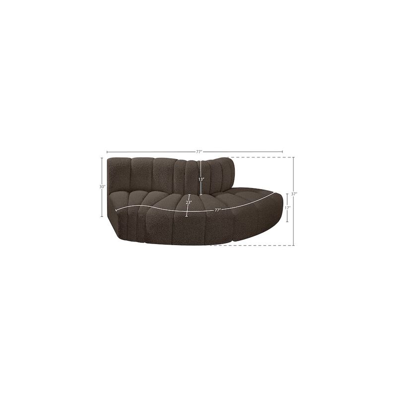 Meridian Furniture Arc Brown Boucle Fabric Modular Sofa