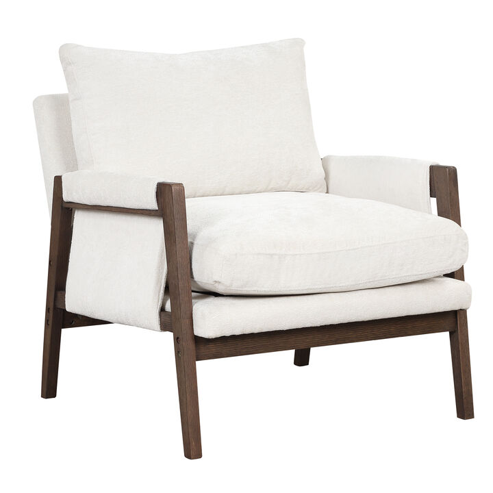 Mid-Century Modern Velvet Accent Chair,Leisure Chair with Solid Wood and Thick Seat Cushion