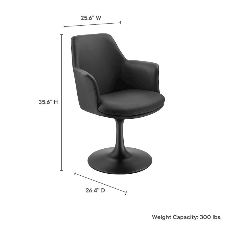 Lippa Swivel Dining Vegan Leather Armchair image number 2