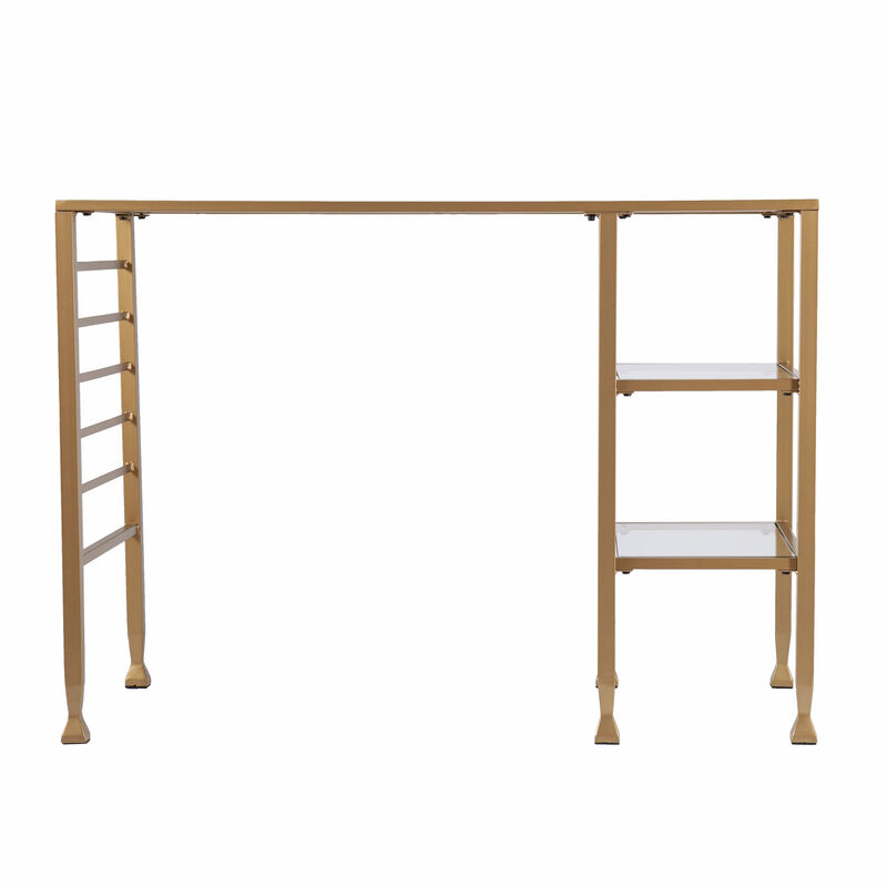 Modern Clear Glass Study Desk &ndash; Durable & Easy to Clean Surface