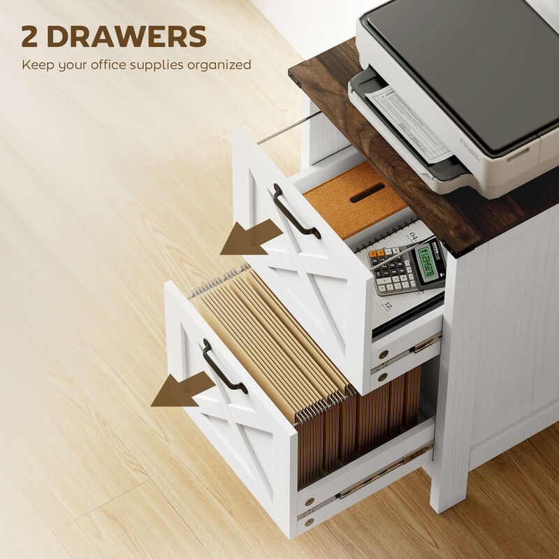 Hivvago Rustic 2-Drawer Vertical Filing Cabinet for Home or Office image number 4