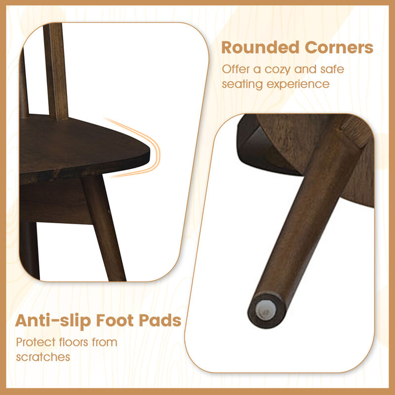 Set of 4 Swivel Windsor Dining Chairs with Solid Rubberwood Frames image number 4