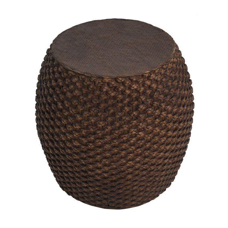 Christopher Knight Home Nirae Outdoor Handcrafted Faux Rattan Lightweight Concrete Accent Table image number 4
