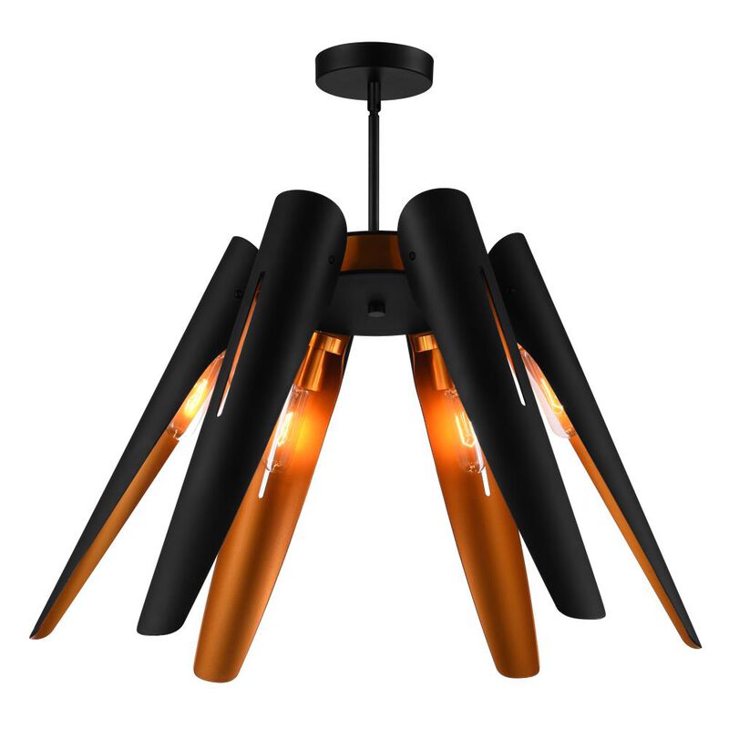 Amar 6 Light Chandelier With Matte Black Finish