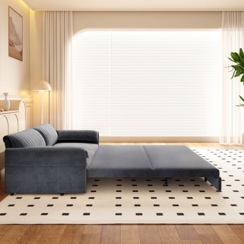 Lescet Velvet Pull‑Out Sleeper Sofa Bed image number 7