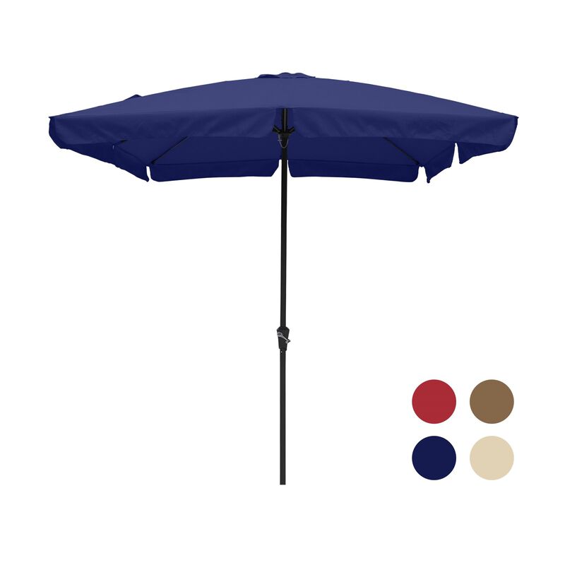 Mondawe 8 ft. x 10 ft. Square Crank Design Skirt with Skylight Outdoor Market Umbrella