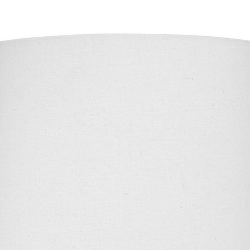 Ceramic Table Lamp with Textured Finish, White and Gray-Benzara