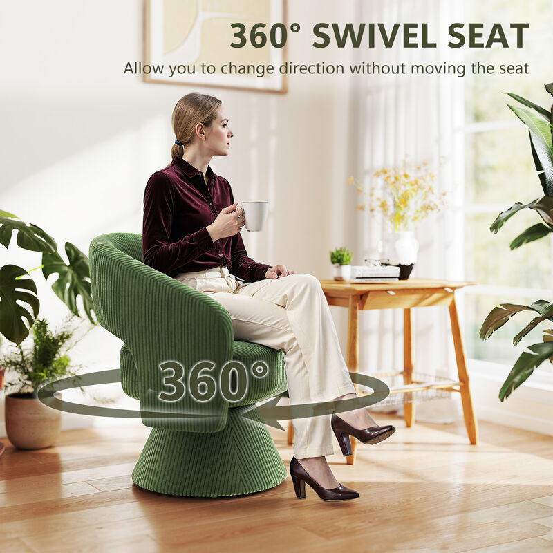 Hivvago Swivel Barrel Accent Chair with Thick Padding image number 5