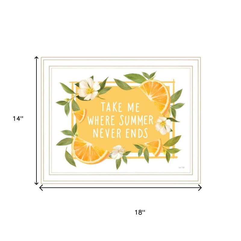 HomeRoots Set Of Two Take Me Where Summer Never Ends White Framed Wall Art image number 5