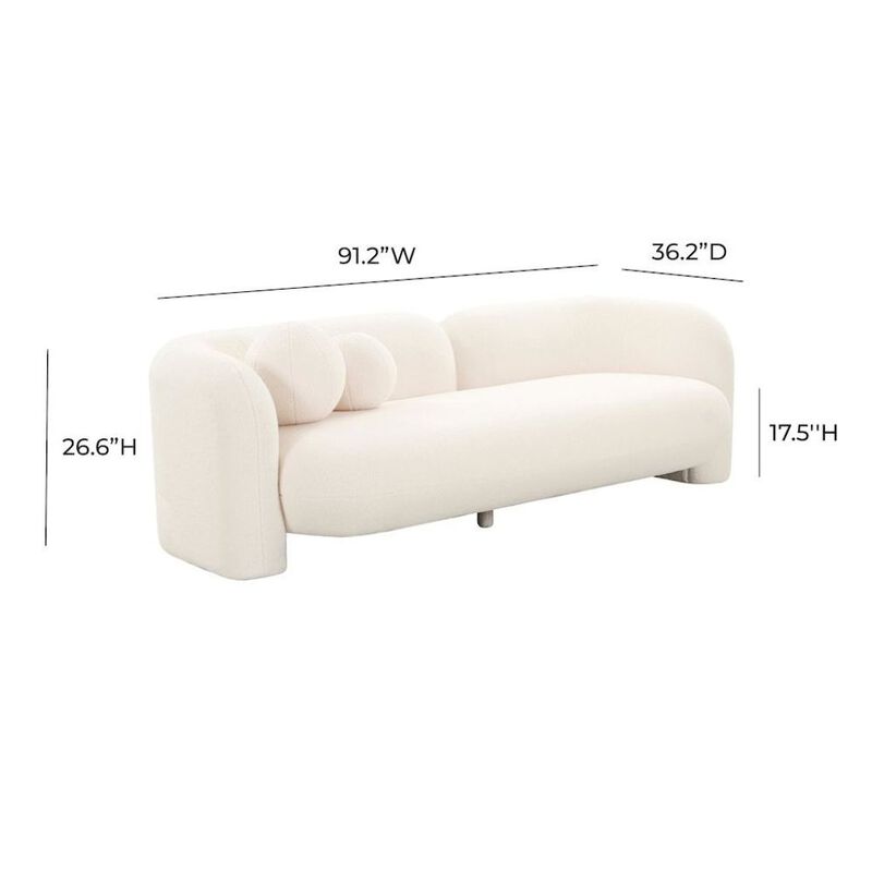 Starlight Canyon Home Beige Fluffy Round Couch For 6 With Faux Fur And Pillows, Modern Sofa Style