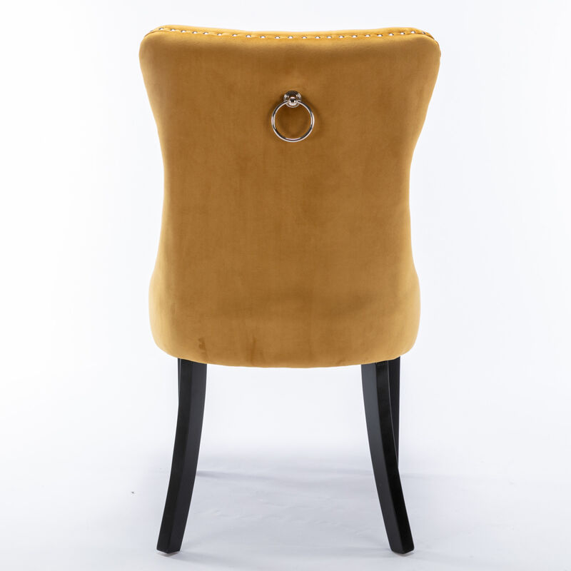 Streamdale Contemporary Gold Velvet Dining Chairs, Set of 2 image number 5